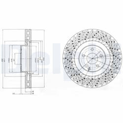 Disque de frein DELPHI BG9878 avant, ventilé, 1 pièce