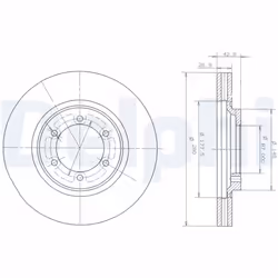 Disque de frein DELPHI BG3936 avant, ventilé, 2 pièce