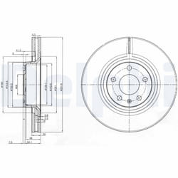 Disque de frein DELPHI BG3939 avant, ventilé, 2 pièce