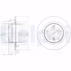Disque de frein DELPHI BG3960 arrière, plein, 2 pièce