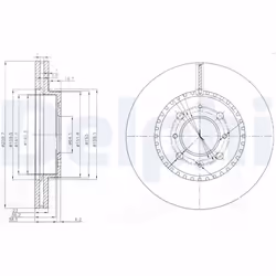 Disque de frein DELPHI BG3965 avant, ventilé, 2 pièce
