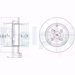 Disque de frein DELPHI BG3974 arrière, plein, 2 pièce