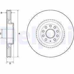 Disque de frein DELPHI BG9952 avant, ventilé, 1 pièce