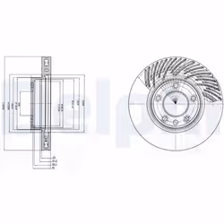 Disque de frein DELPHI BG9949 avant, ventilé, 1 pièce