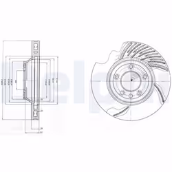 Disque de frein DELPHI BG9950 avant, ventilé, 1 pièce