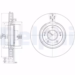 Disque de frein DELPHI BG3988 avant, ventilé, 2 pièce