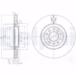 Disque de frein DELPHI BG3993 avant, ventilé, 2 pièce