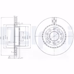 Disque de frein DELPHI BG3995 arrière, ventilé, 2 pièce
