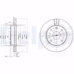 Disque de frein DELPHI BG4003 avant, ventilé, 2 pièce