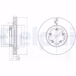 Disque de frein DELPHI BG4007 avant, ventilé, 2 pièce