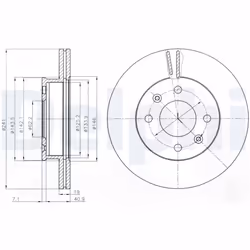 Disque de frein DELPHI BG4009 avant, ventilé, 2 pièce