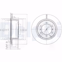 Disque de frein DELPHI BG4014 arrière, ventilé, 2 pièce