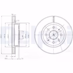 Disque de frein DELPHI BG4019 avant, ventilé, 2 pièce