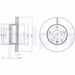 Disque de frein DELPHI BG4022 avant, ventilé, 2 pièce