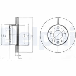 Disque de frein DELPHI BG4022 avant, ventilé, 2 pièce