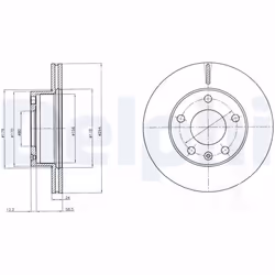 Disque de frein DELPHI BG4023 avant, ventilé, 2 pièce