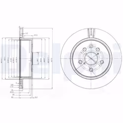Disque de frein DELPHI BG4024 arrière, ventilé, 2 pièce