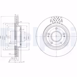 Disque de frein DELPHI BG4034 avant, ventilé, 2 pièce