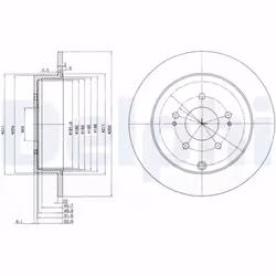 Disque de frein DELPHI BG4035 arrière, plein, 2 pièce