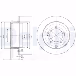Disque de frein DELPHI BG4037 arrière, plein, 2 pièce