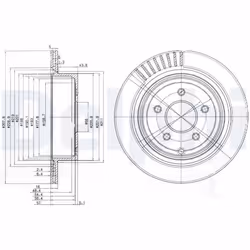 Disque de frein DELPHI BG4041 arrière, ventilé, 2 pièce