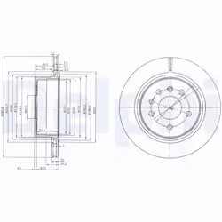 Disque de frein DELPHI BG4043 arrière, ventilé, 2 pièce