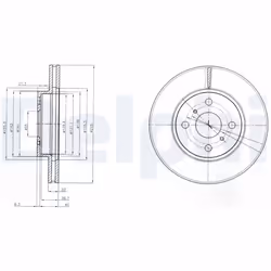 Disque de frein DELPHI BG4053 avant, ventilé, 2 pièce