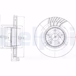 Disque de frein DELPHI BG9012 avant, ventilé, 1 pièce