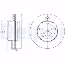 Disque de frein DELPHI BG4060 avant, ventilé, 2 pièce