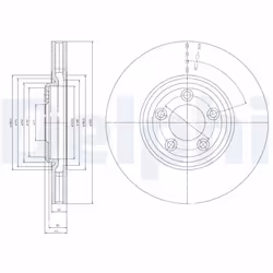 Disque de frein DELPHI BG4065 avant, ventilé, 2 pièce