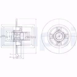 Disque de frein DELPHI BG9029RS arrière, plein, 1 pièce