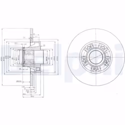 Disque de frein DELPHI BG9031RS arrière, plein, 1 pièce