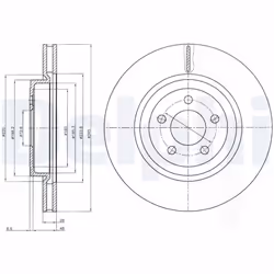 Disque de frein DELPHI BG9050 avant, ventilé, 1 pièce