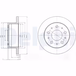 Disque de frein DELPHI BG4099 arrière, plein, 2 pièce