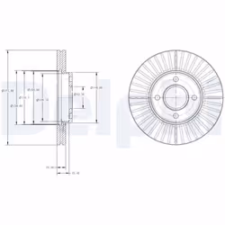Disque de frein DELPHI BG4117 avant, ventilé, 2 pièce - Vue supplémentaire 5