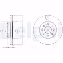 Disque de frein DELPHI BG4096 avant, ventilé, 2 pièce