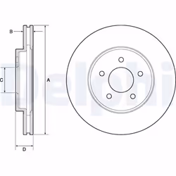 Disque de frein DELPHI BG4120 avant, ventilé, 2 pièce