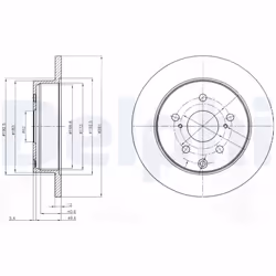 Disque de frein DELPHI BG4115 arrière, plein, 2 pièce