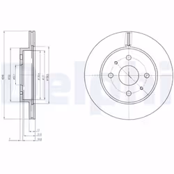 Disque de frein DELPHI BG4128 avant, ventilé, 2 pièce