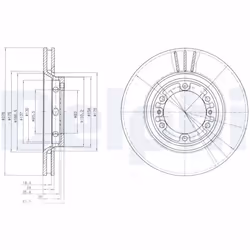 Disque de frein DELPHI BG4132 avant, ventilé, 2 pièce - Vue supplémentaire 4