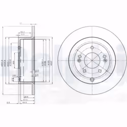Disque de frein DELPHI BG4136 arrière, plein, 2 pièce