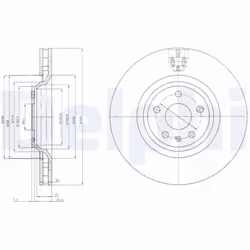 Disque de frein DELPHI BG9054 avant, ventilé, 1 pièce