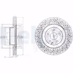 Disque de frein DELPHI BG9057 avant, ventilé, 1 pièce