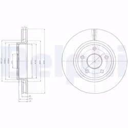 Disque de frein DELPHI BG9058 avant, ventilé, 1 pièce