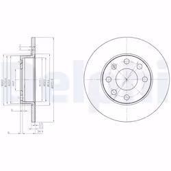 Disque de frein DELPHI BG2149, avant, plein, 2 pièce