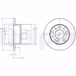 Disque de frein DELPHI BG2253 avant, plein, 2 pièce