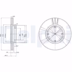 Disque de frein DELPHI BG2394, avant, ventilé, 2 pièce - Vue supplémentaire 8