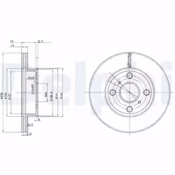 Disque de frein DELPHI BG2424, avant, ventilé, 2 pièce - Vue supplémentaire 4