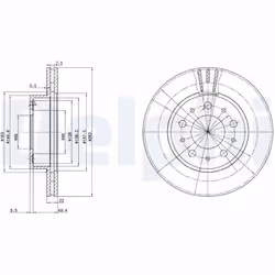 Disque de frein DELPHI BG2425, avant, ventilé, 2 pièce