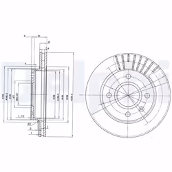 Disque de frein DELPHI BG2440, avant, ventilé, 2 pièce
